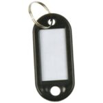 Targhetta portachiavi Q-Connect standard in plastica 5x2,2 cm nero