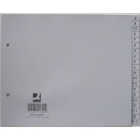 Divisori alfabetici Q-Connect A-Z metà altezza 22,5x18 cm 20 pagine