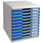 Cassettiera Exacompta MODULO Classic 10 cassetti 28,8x35x32 cm grigio/blu