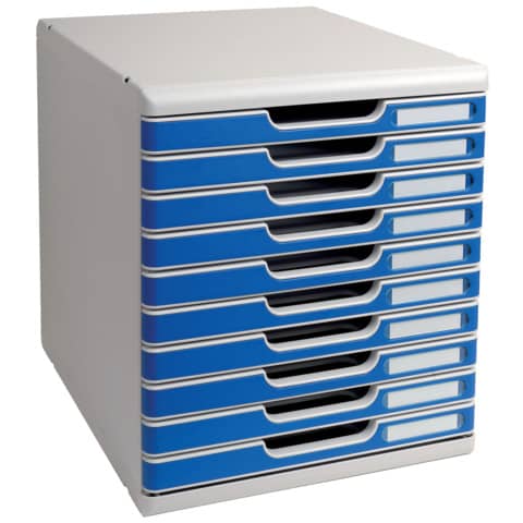 Cassettiera Exacompta MODULO Classic 10 cassetti 28,8x35x32 cm grigio/blu