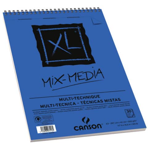 Blocco spiralato Canson Mix Media XL 300 g/m² 30 fogli A3