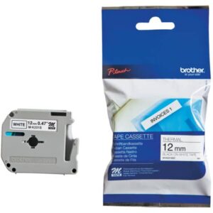 Nastro per etichettarice nero/bianco Brother 12 mm x 8 mt