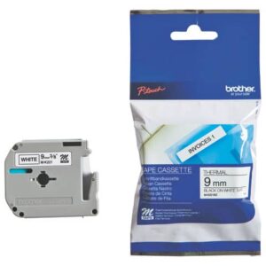 Nastro per etichettarice nero/bianco Brother 9 mm x 8 mt