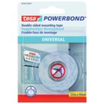 Double-sided adhesive tapes tesa Powerbond Universal 19 mm x 1.5 m white