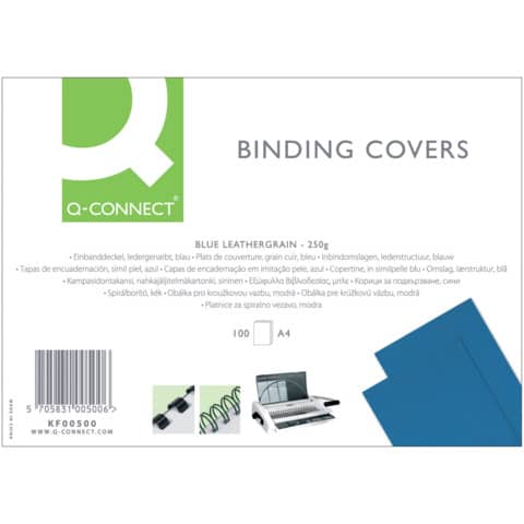 Copertina per rilegatura Q-Connect A4 250 g/m² blu goffrato