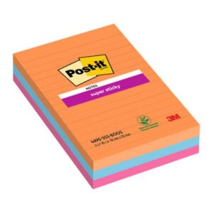 Foglietti Post-it® Super Sticky XXL Bangkok a righe assortiti conf. 3