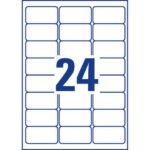 Etichette permanenti poliestere bianche Avery 63,5x33,9 mm - 24 et/foglio -