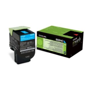 Toner alta resa return program 802HC Lexmark ciano