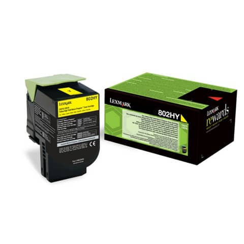 Toner alta resa return program 802HY Lexmark giallo