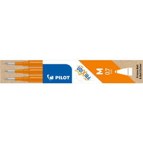 Refill penne a sfera Pilot Frixion Ball e Clicker 0,7 mm arancio