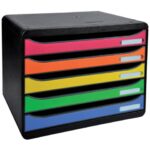 Cassettiera 5 cassetti Big-Box Plus Classic orizzontale arlecchino