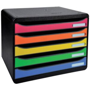 Cassettiera 5 cassetti Big-Box Plus Classic orizzontale arlecchino
