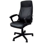 Poltrona direzionale nera ecopelle con braccioli Office Products Crete