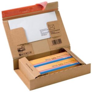 Scatola con tasca interna ColomPac in cartone ondulato f.to 26,2x16,5x5 cm