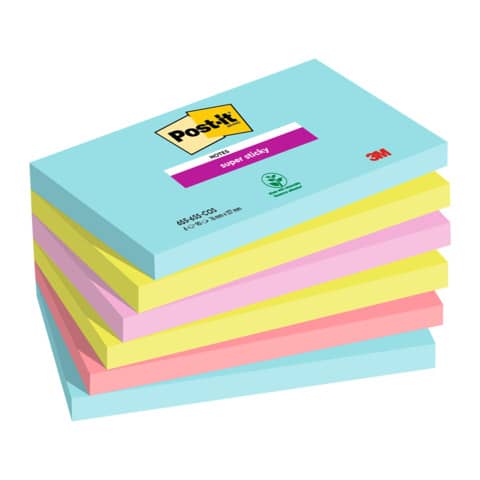 Foglietti riposizionabili Post-it® Super-Sticky Cosmic 76x127mm assortiti