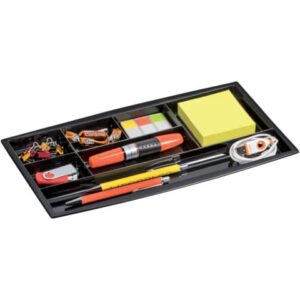 Organizer da cassetto CEP in polistirolo con 7 scomparti nero