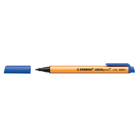 Penna con punta in fibra Stabilo GREENpoint 0,8 mm blu