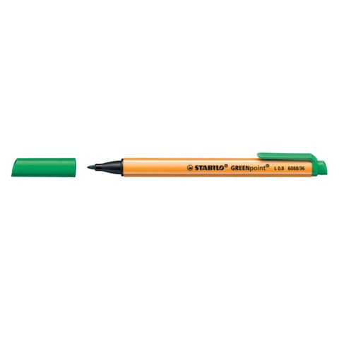 Penna con punta in fibra Stabilo GREENpoint 0,8 mm verde