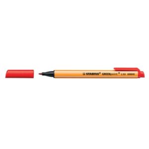 Penna con punta in fibra Stabilo GREENpoint 0,8 mm rosso