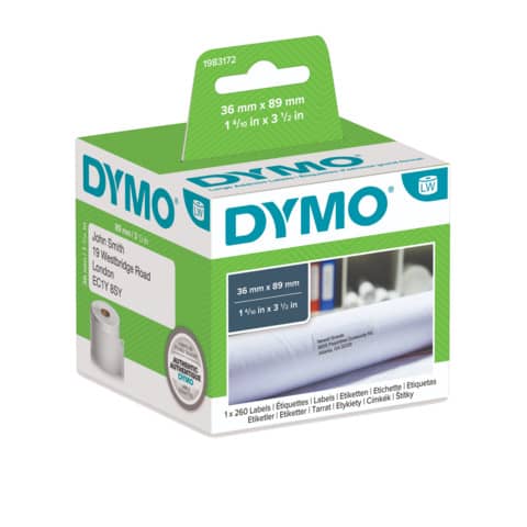 Rotolo 260 etichette Dymo Label Writer 36x89 mm Dymo bianco