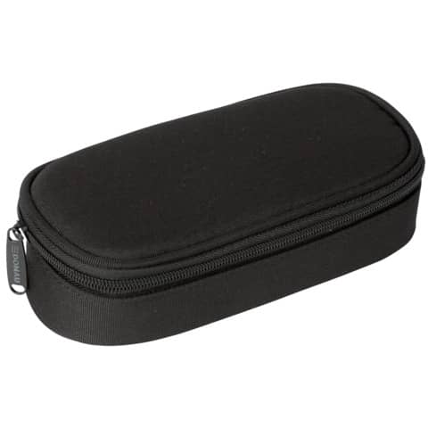 Astuccio ovalino con cerniera piccolo Donau 21x5,5x10,5 cm nero