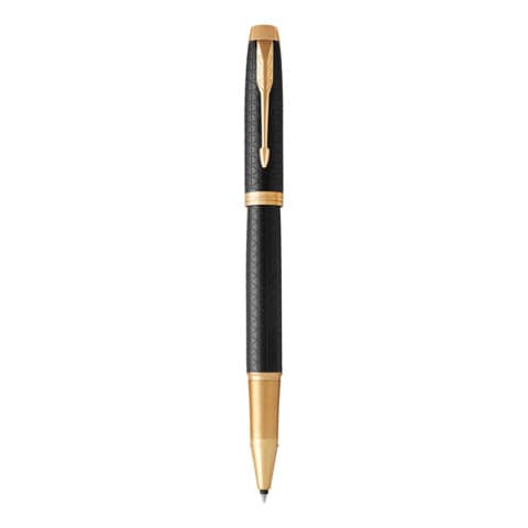 Penna roller Parker IM punta F inchiostro nero Premium Black GT