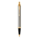 Penna a sfera Parker IM punta M inchiostro blu Parker Brushed Metal GT