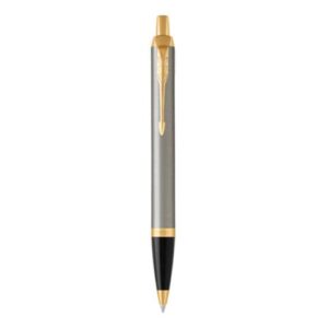 Penna a sfera Parker IM punta M inchiostro blu Parker Brushed Metal GT