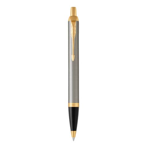 Penna a sfera Parker IM punta M inchiostro blu Parker Brushed Metal GT