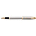 Penna roller Parker IM punta F inchiostro nero Brushed Metal GT