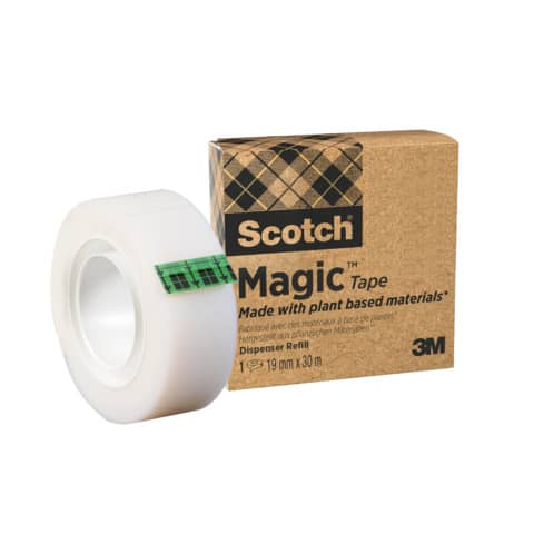 Scotch® Magic Più adhesive tape Green 19 mm x 30 m transparent matt
