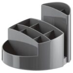 Portapenne RONDO HAN in polistirolo con 9 scomparti grigio scuro 14x14x10,9 cm