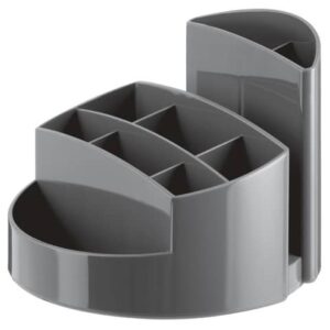 Portapenne RONDO HAN in polistirolo con 9 scomparti grigio scuro 14x14x10,9 cm