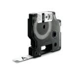 Nastro in poliestere per etichettatrice Rhino - colore nero/bianco Dymo 12 mm x
