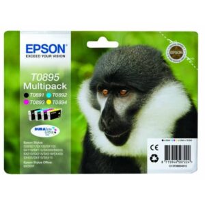 Cartucce inkjet Scimmia T0895/blister RS Epson nero+ciano+magenta+giallo