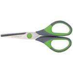 Forbici Q-Connect Softgrip lame simmetriche grigio/verde 14 cm