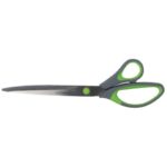 Forbici Q-Connect Softgrip lame asimmetriche grigio/verde 24,9 cm