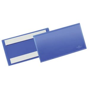 Durable Identification Pockets with blue adhesive stripes outside mm 163x