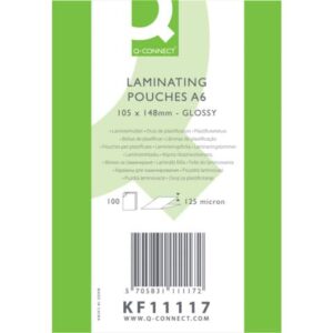 Pouches per plastificatrici Q-Connect 111x154 mm lucide A6 conf. 100 pz 125