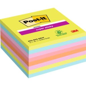 Foglietti Post-it® Super-Sticky Notes 76x76 mm assortiti arcobaleno - conf. 8
