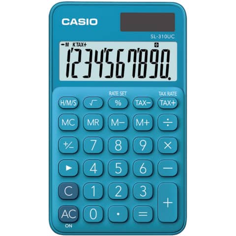 CASIO 10-digit pocket calculator - solar and battery powered