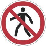 DURABLE red 'No Pedestrians' floor pictogram Ø 430 mm