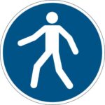 DURABLE floor pictogram 'Compulsory passage' light blue Ø 430 mm