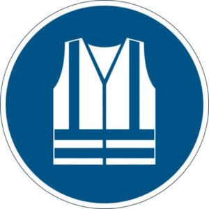Pittogramma da pavimento "Gilet di sicurezza alta visibilità obbligatorio''