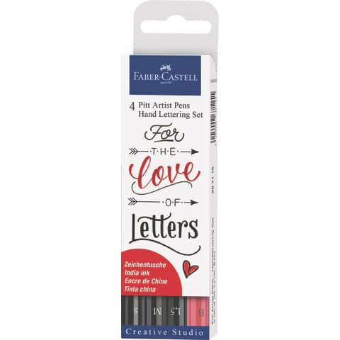 Penna inchiostro pigmentato Faber Castell Pitt Artist conf. 4 pezzi -