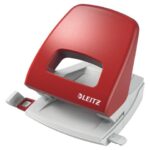 Perforatore a 2 fori con guida Leitz Metal rim 5005 rosso -