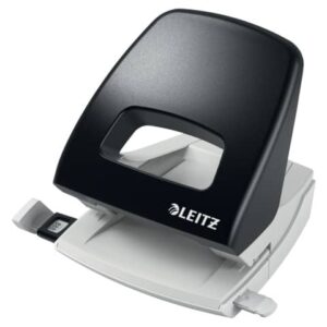 Perforatore a 2 fori con guida Leitz Metal rim 5005 nero -