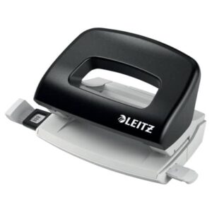 Perforatore a 2 fori con guida Leitz Metal rim nero -