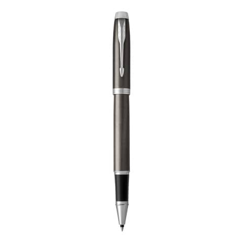 Penna roller Parker IM punta F inchiostro nero Dark Espresso CT