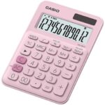 Calcolatrice da tavolo CASIO solare o batteria - 12 cifre - Rosa